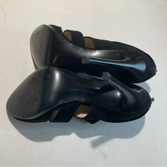 CALVIN KLEIN Sz 8.5 Patrish Peep Toe Cut Outs Heeled Suede Shooties Shoes - Picture 9 of 12